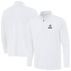 New Orleans Saints Antigua Reprocess Quarter-Zip Top - White Tops