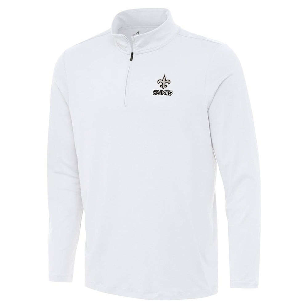 New Orleans Saints Antigua Reprocess Quarter-Zip Top - White Tops