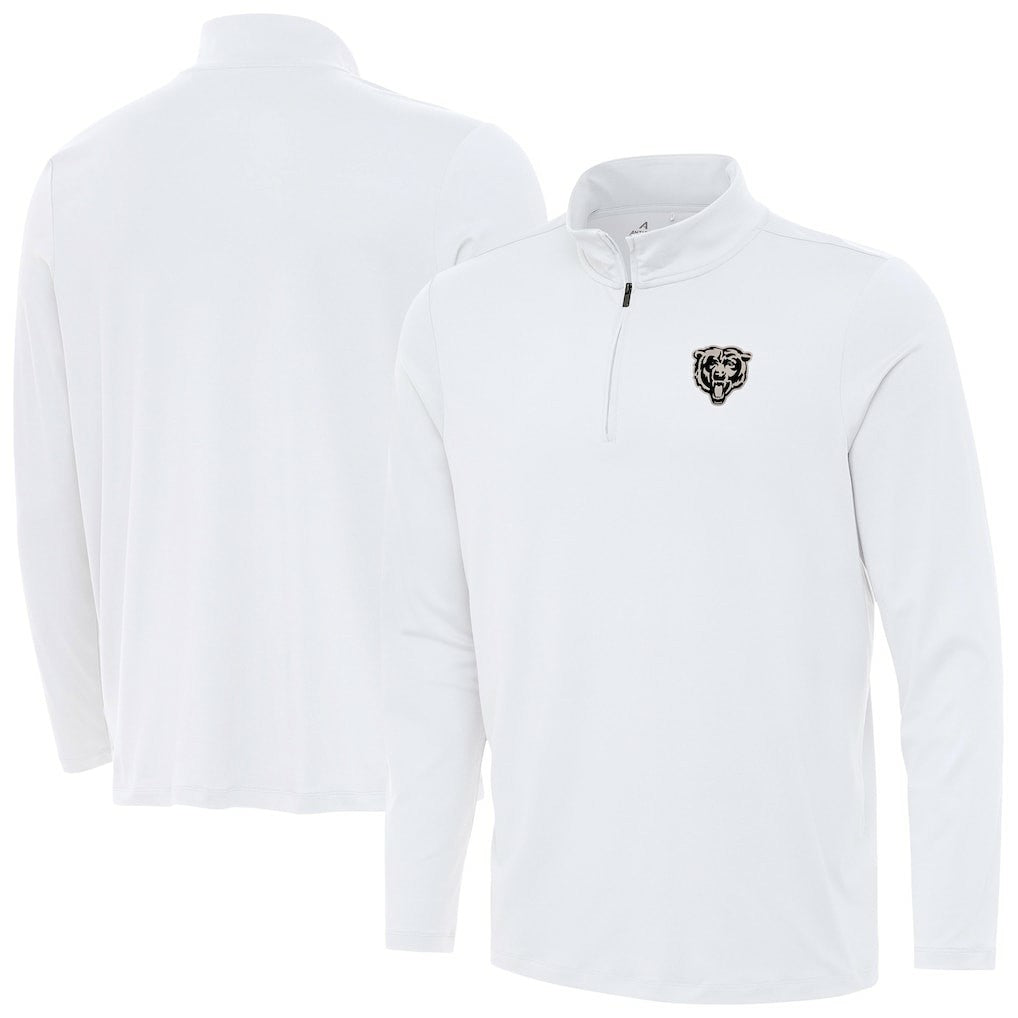 Chicago Bears Antigua Reprocess Quarter-Zip Top - White Tops
