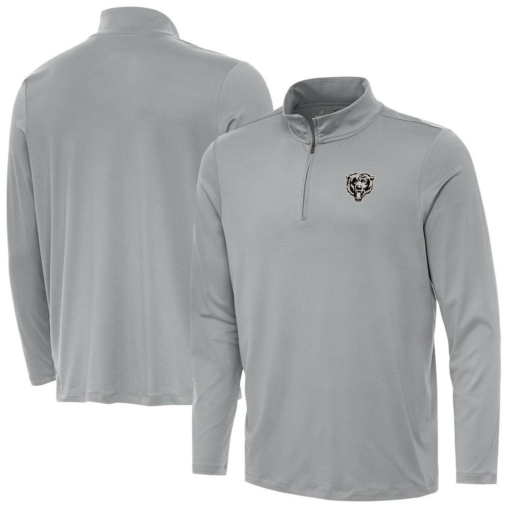 Chicago Bears Antigua Reprocess Quarter-Zip Top - Gray Tops