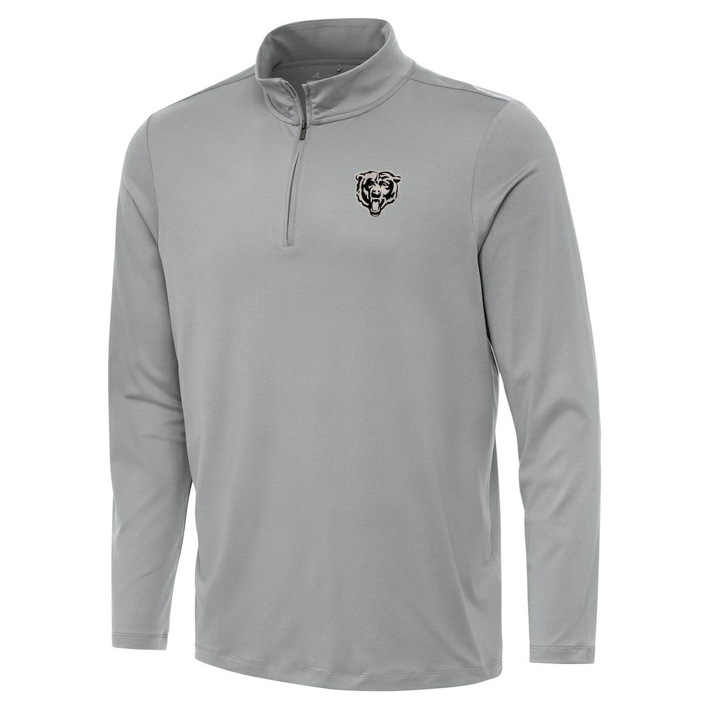 Chicago Bears Antigua Reprocess Quarter-Zip Top - Gray Tops