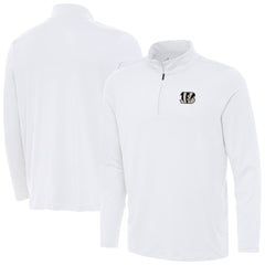 Cincinnati Bengals Antigua Reprocess Quarter-Zip Top - White Tops