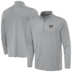 Cincinnati Bengals Antigua Reprocess Quarter-Zip Top - Gray Tops