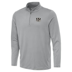 Cincinnati Bengals Antigua Reprocess Quarter-Zip Top - Gray Tops