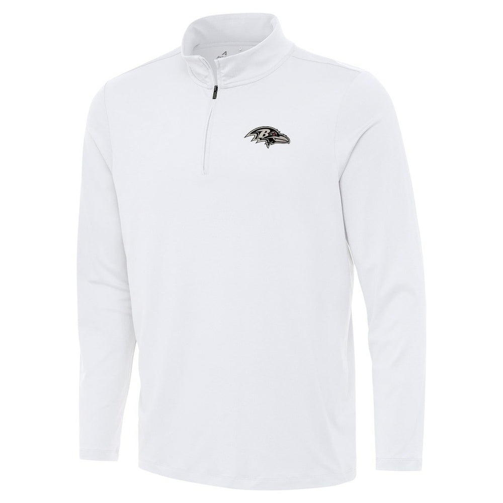 Baltimore Ravens Antigua Reprocess Quarter-Zip Top - White Tops