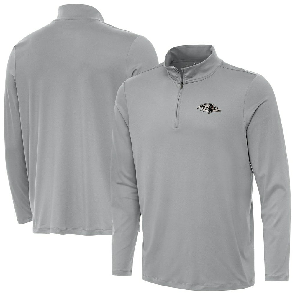 Baltimore Ravens Antigua Reprocess Quarter-Zip Top - Gray Tops