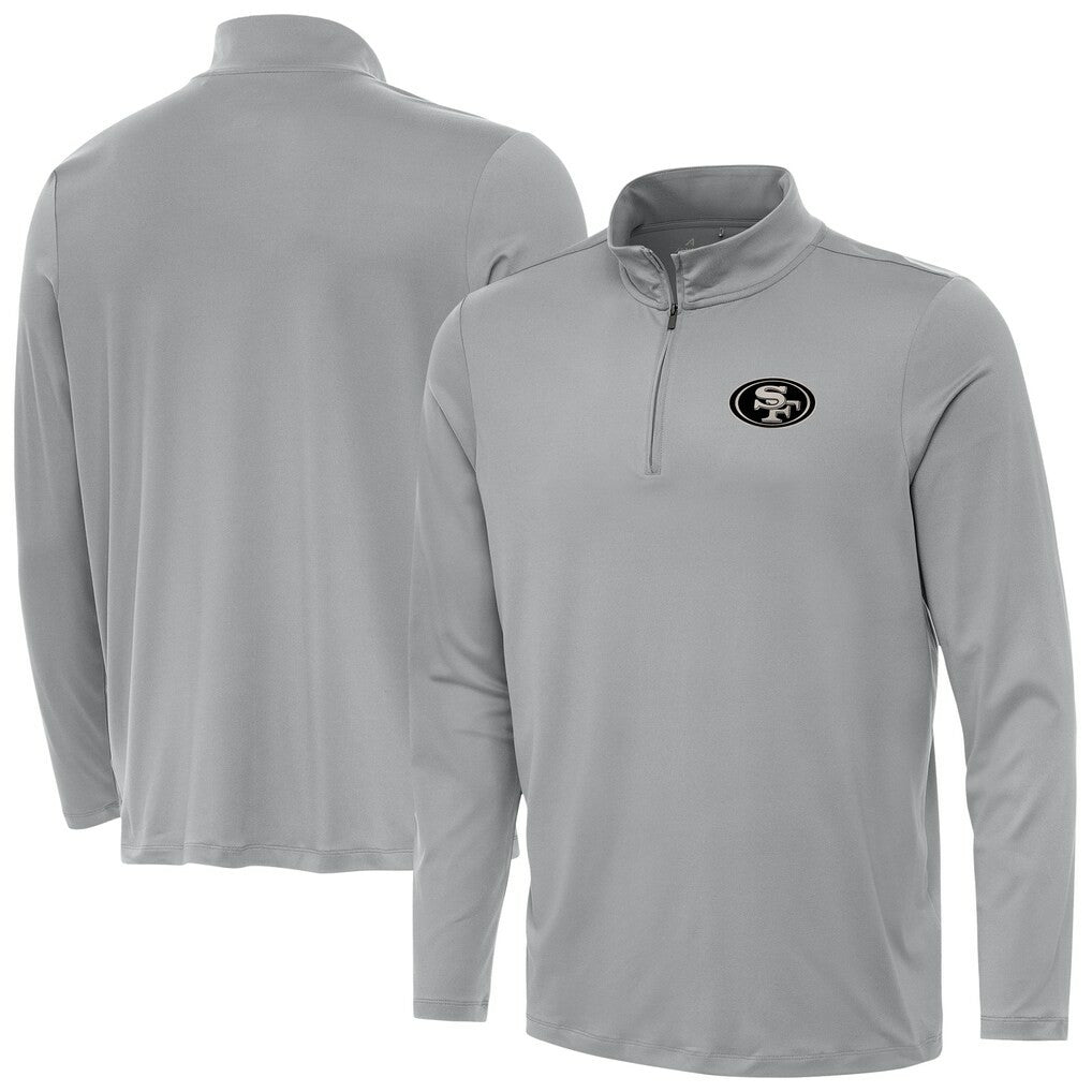 San Francisco 49ers Antigua Reprocess Quarter-Zip Top - Gray Tops