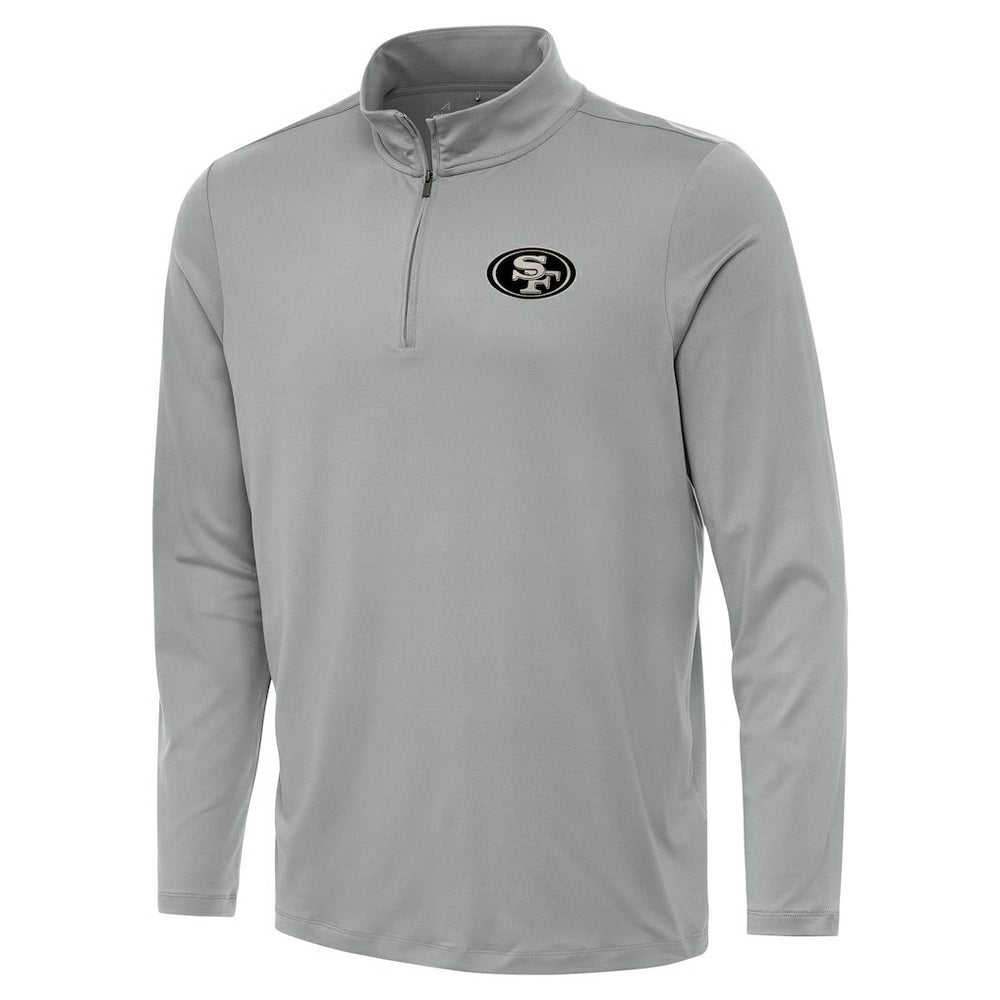 San Francisco 49ers Antigua Reprocess Quarter-Zip Top - Gray Tops