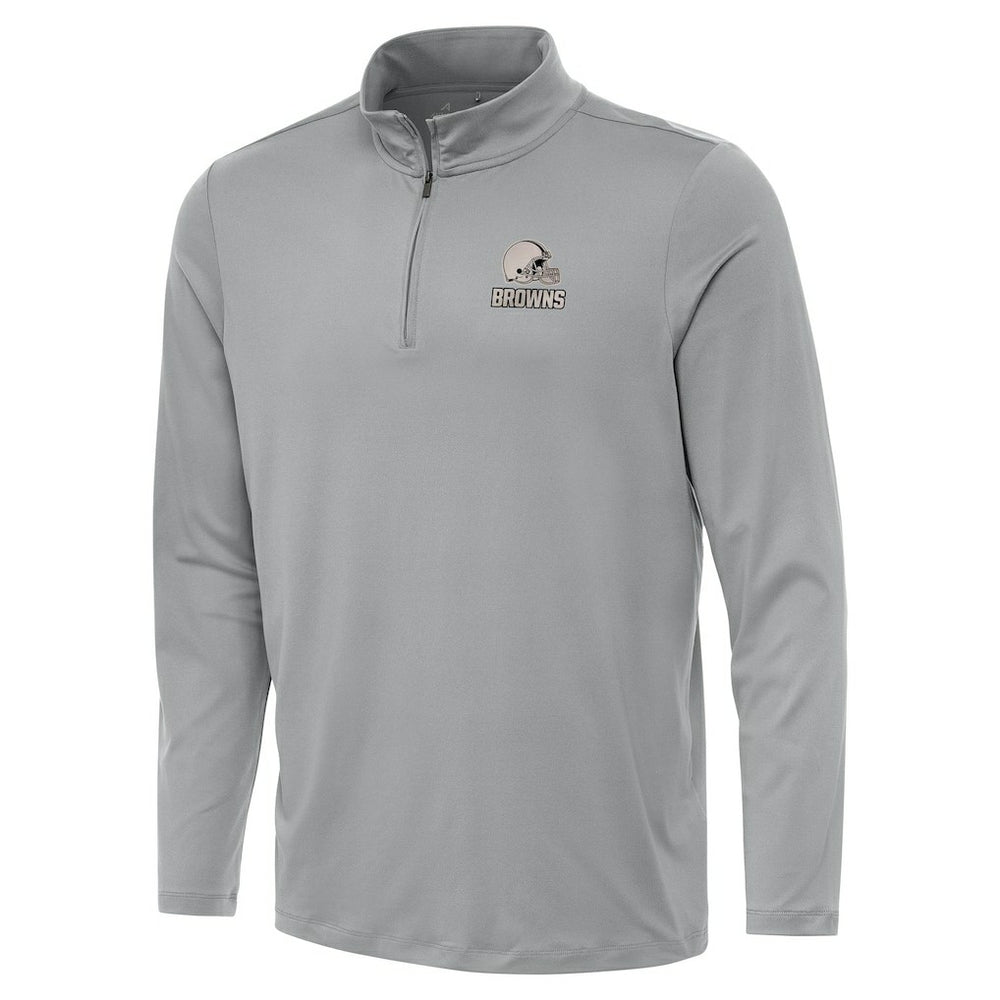 Cleveland Browns Antigua Reprocess Quarter-Zip Top - Gray Tops