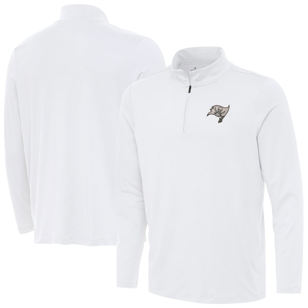 Tampa Bay Buccaneers Antigua Reprocess Quarter-Zip Top - White Tops