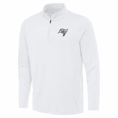 Tampa Bay Buccaneers Antigua Reprocess Quarter-Zip Top - White Tops
