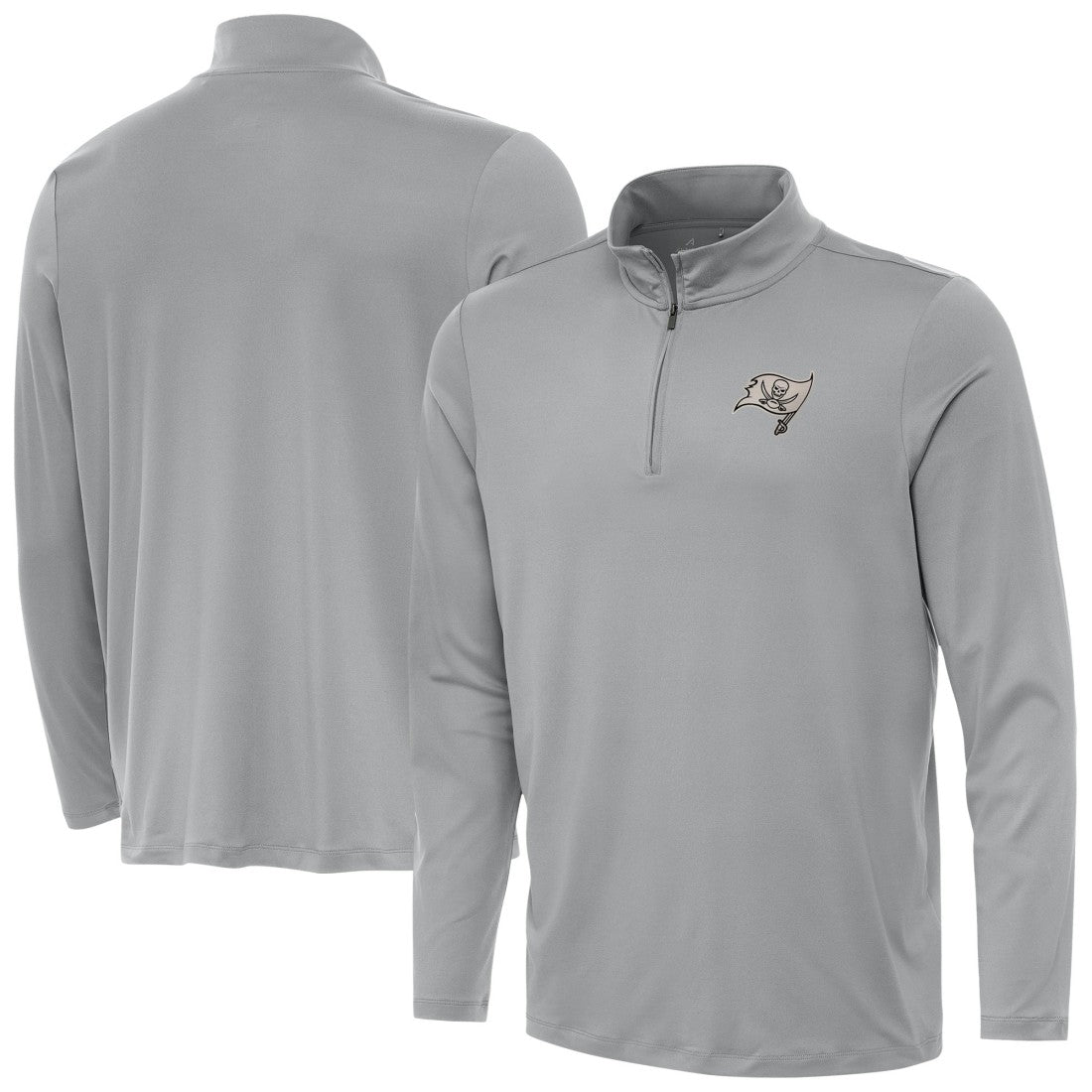 Tampa Bay Buccaneers Antigua Reprocess Quarter-Zip Top - Gray Tops