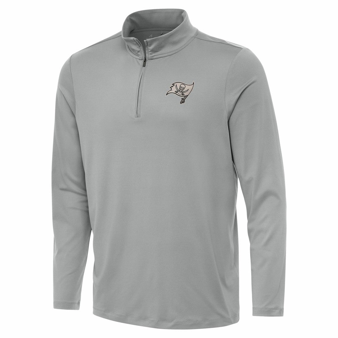 Tampa Bay Buccaneers Antigua Reprocess Quarter-Zip Top - Gray Tops