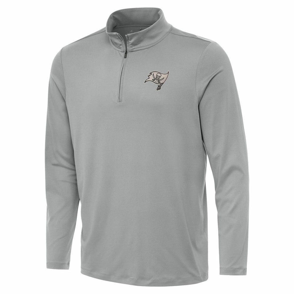 Tampa Bay Buccaneers Antigua Reprocess Quarter-Zip Top - Gray Tops