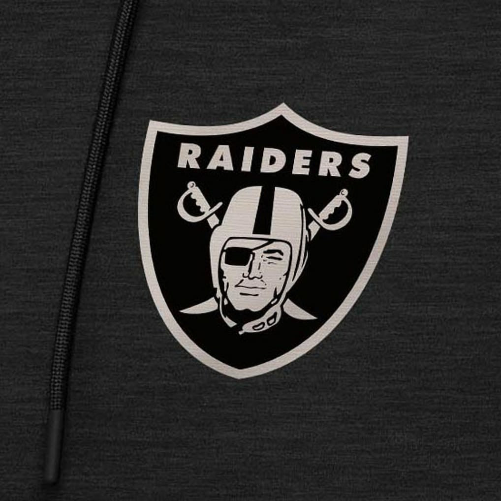 Las Vegas Raiders Antigua Spikes Raglan Quarter-Zip Hoodie - Heather Black Hoodies