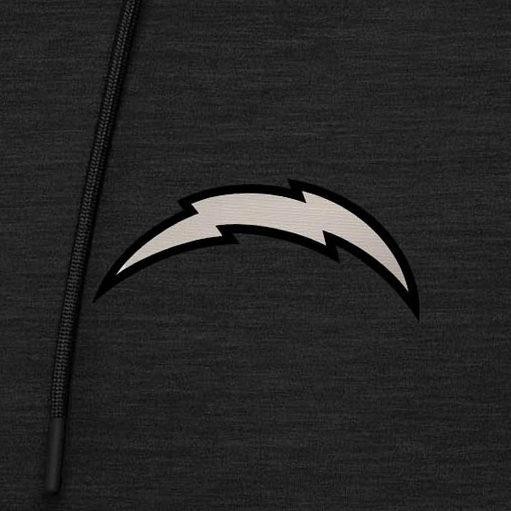Los Angeles Chargers Antigua Spikes Raglan Quarter-Zip Hoodie - Heather Black Hoodies