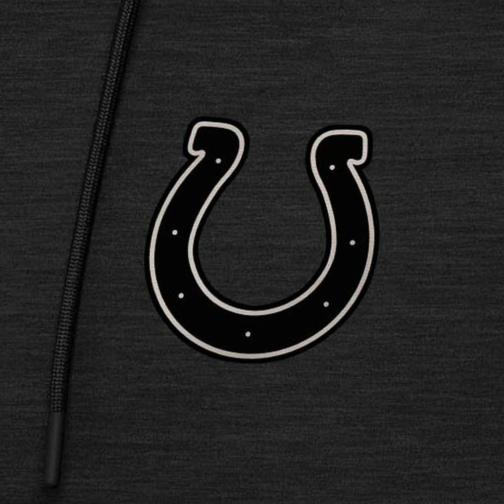 Indianapolis Colts Antigua Spikes Raglan Quarter-Zip Hoodie - Heather Black Hoodies