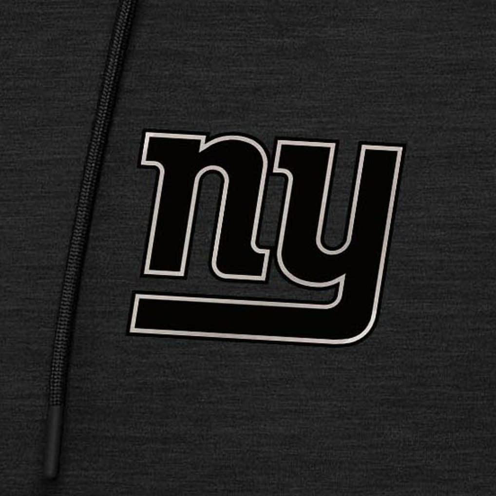New York Giants Antigua Spikes Raglan Quarter-Zip Hoodie - Heather Black Hoodies