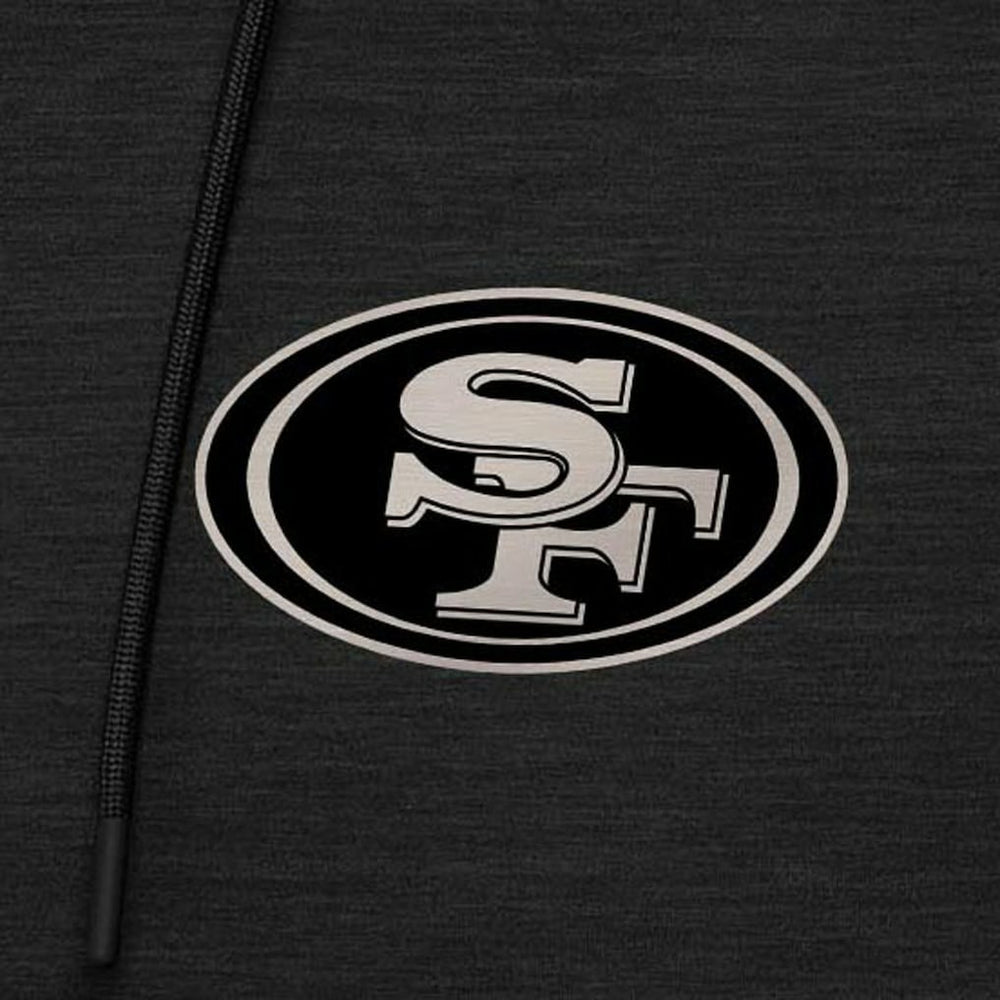 San Francisco 49ers Antigua Spikes Raglan Quarter-Zip Hoodie - Heather Black Hoodies