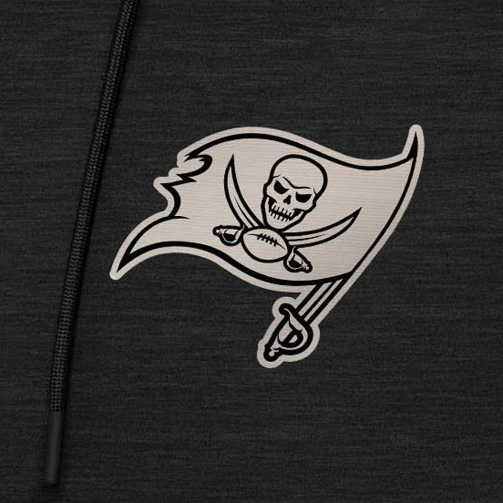 Tampa Bay Buccaneers Antigua Spikes Raglan Quarter-Zip Hoodie - Heather Black Hoodies