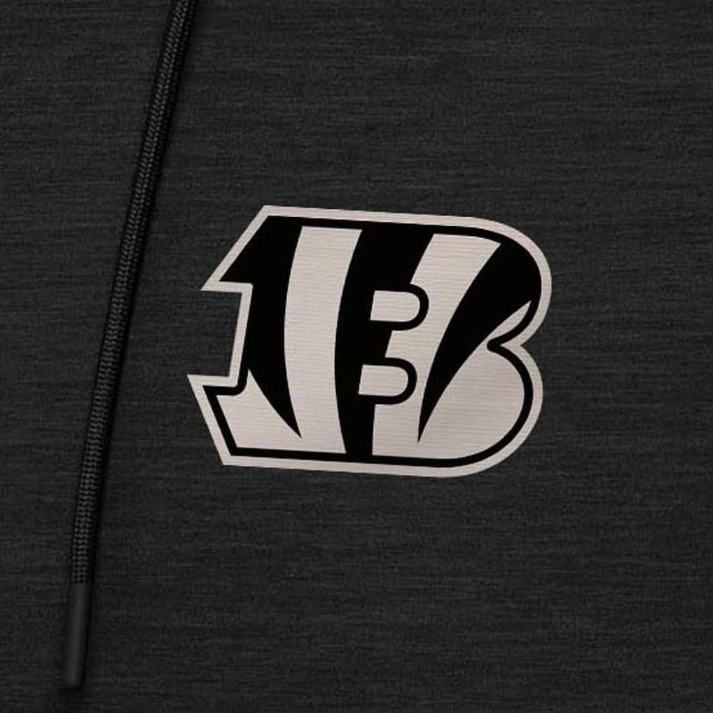 Cincinnati Bengals Antigua Spikes Raglan Quarter-Zip Hoodie - Heather Black Hoodies