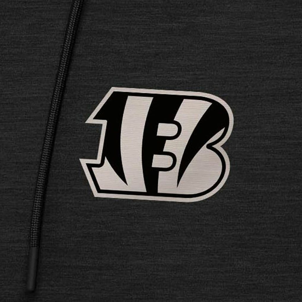 Cincinnati Bengals Antigua Spikes Raglan Quarter-Zip Hoodie - Heather Black Hoodies
