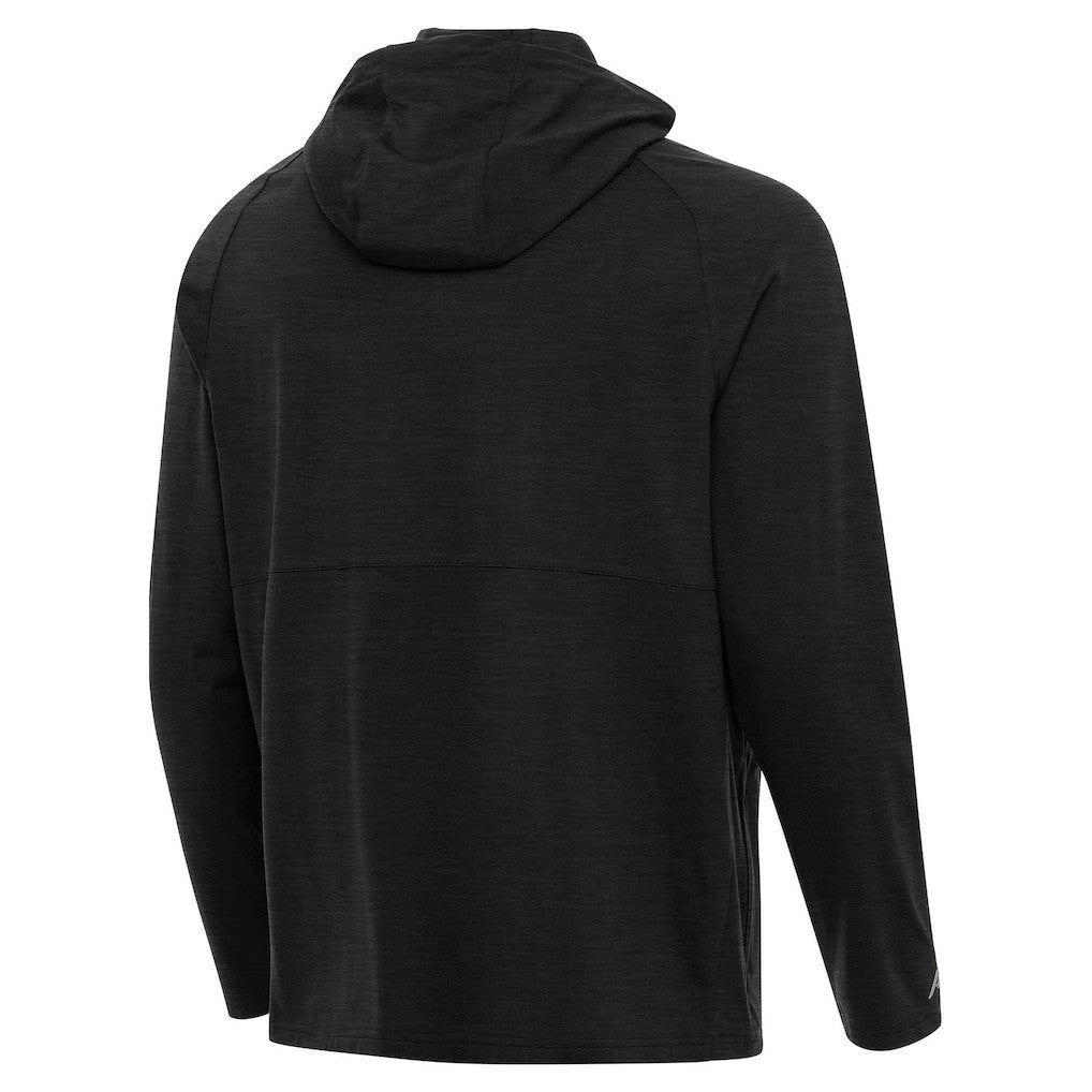Cleveland Browns Antigua Spikes Raglan Quarter-Zip Hoodie - Heather Black Hoodies