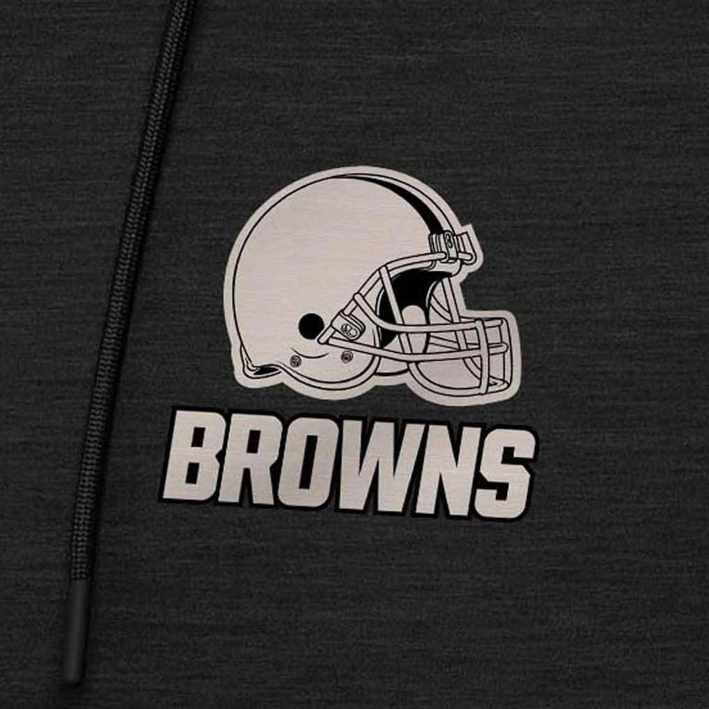 Cleveland Browns Antigua Spikes Raglan Quarter-Zip Hoodie - Heather Black Hoodies