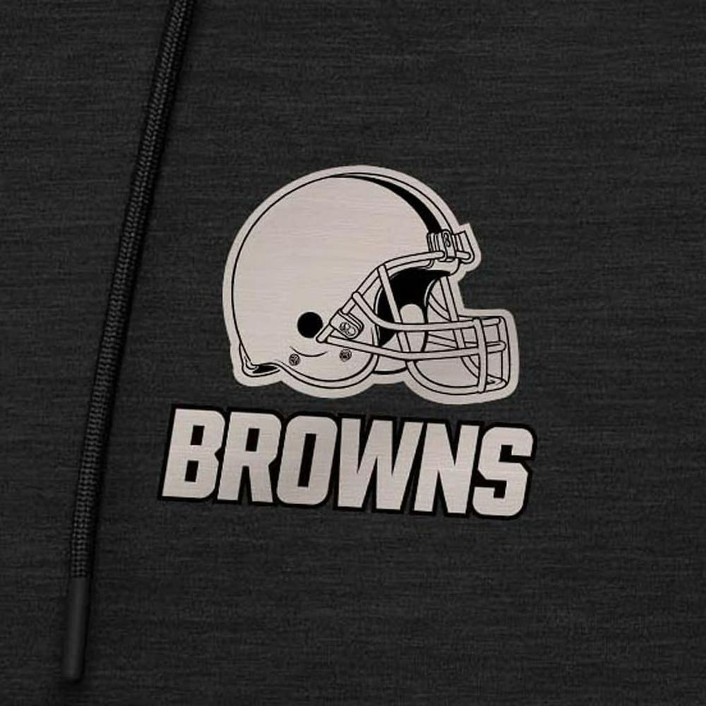 Cleveland Browns Antigua Spikes Raglan Quarter-Zip Hoodie - Heather Black Hoodies