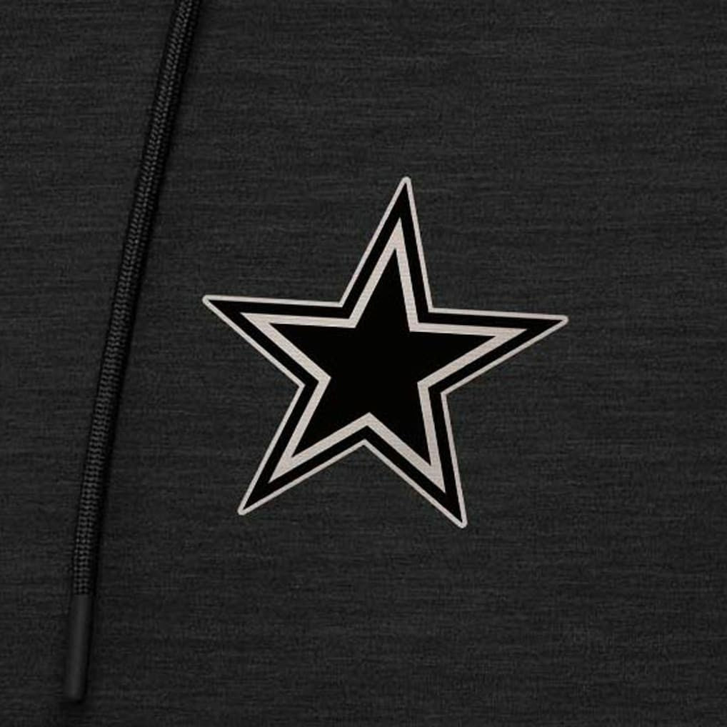 Dallas Cowboys Antigua Spikes Raglan Quarter-Zip Hoodie - Heather Black Hoodies