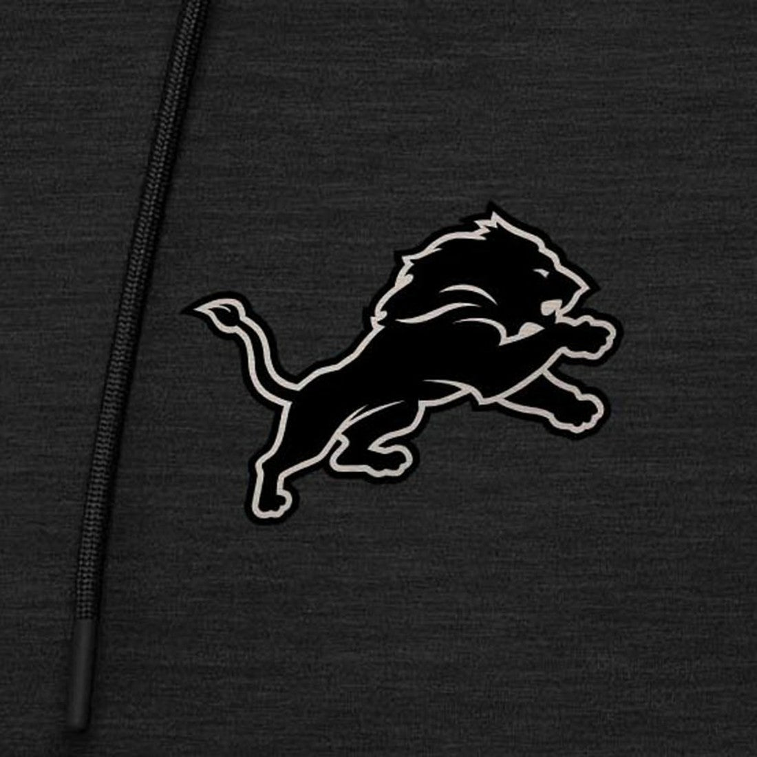 Detroit Lions Antigua Spikes Raglan Quarter-Zip Hoodie - Heather Black Hoodies