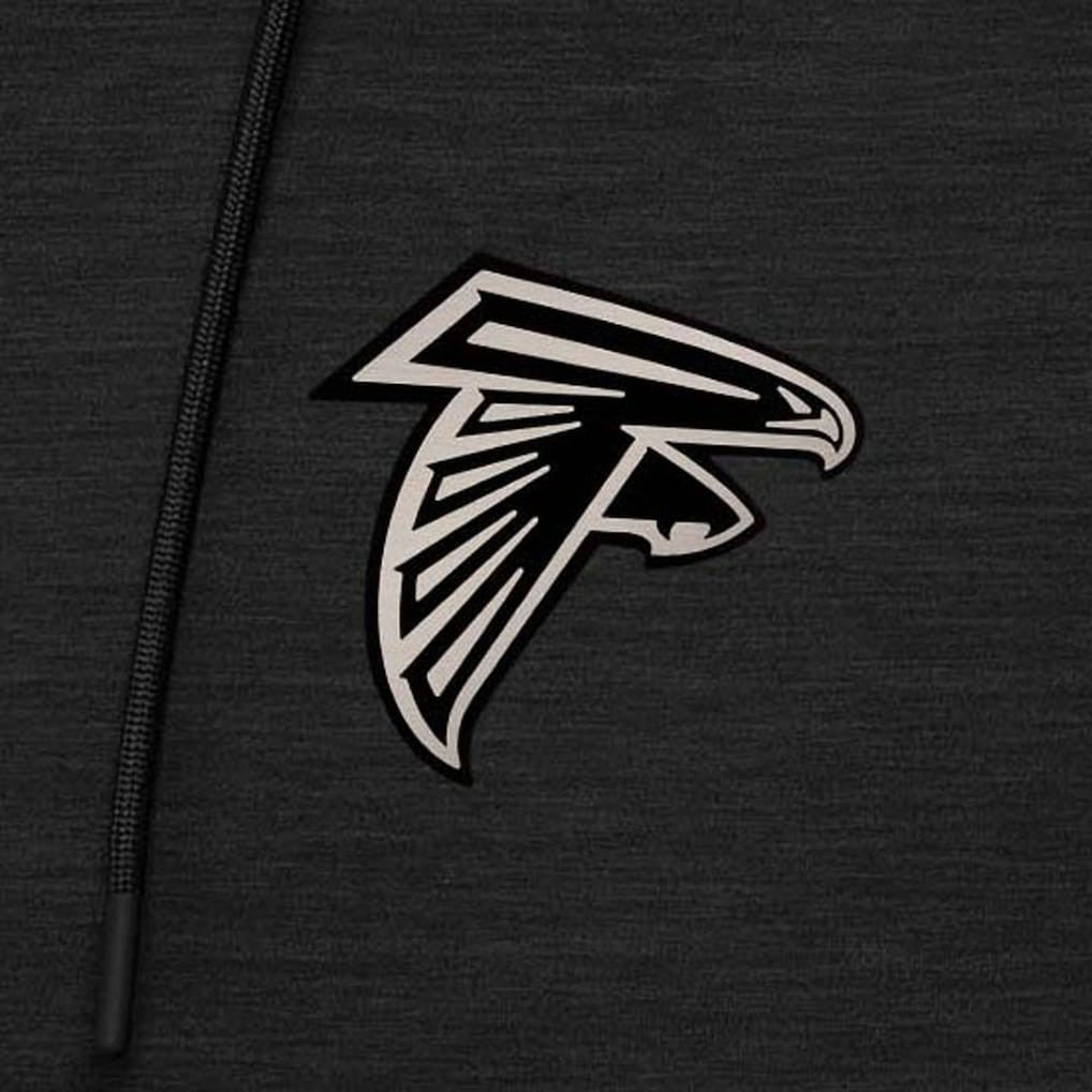 Atlanta Falcons Antigua Spikes Raglan Quarter-Zip Hoodie - Heather Black Hoodies