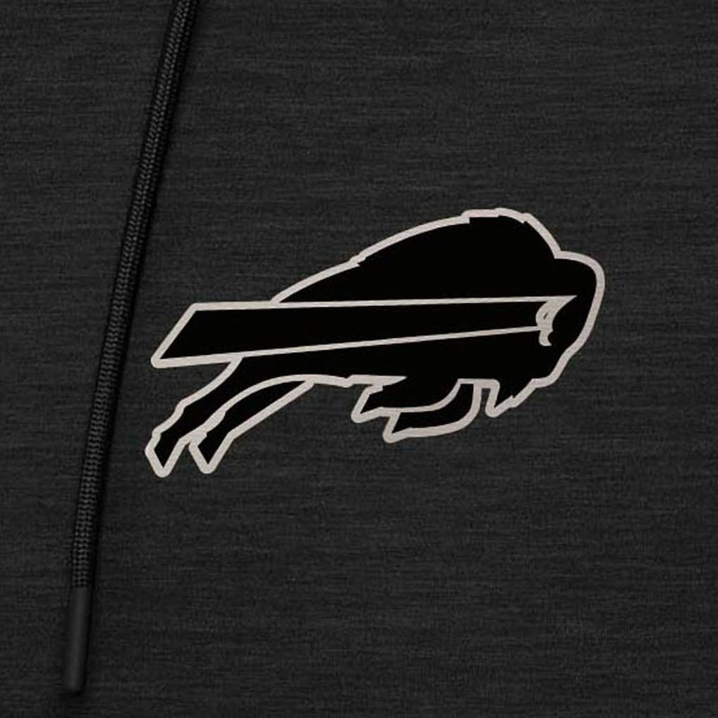 Buffalo Bills Antigua Spikes Raglan Quarter-Zip Hoodie - Heather Black Hoodies