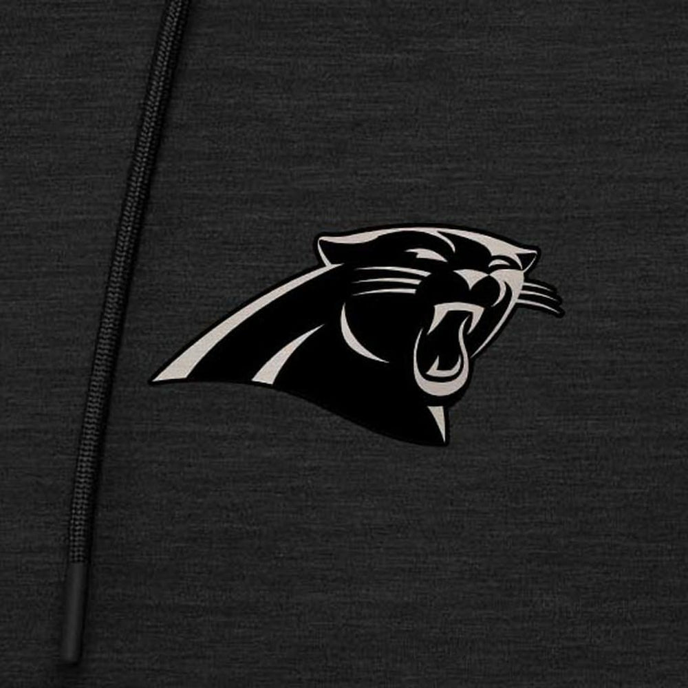 Carolina Panthers Antigua Spikes Raglan Quarter-Zip Hoodie - Heather Black Hoodies