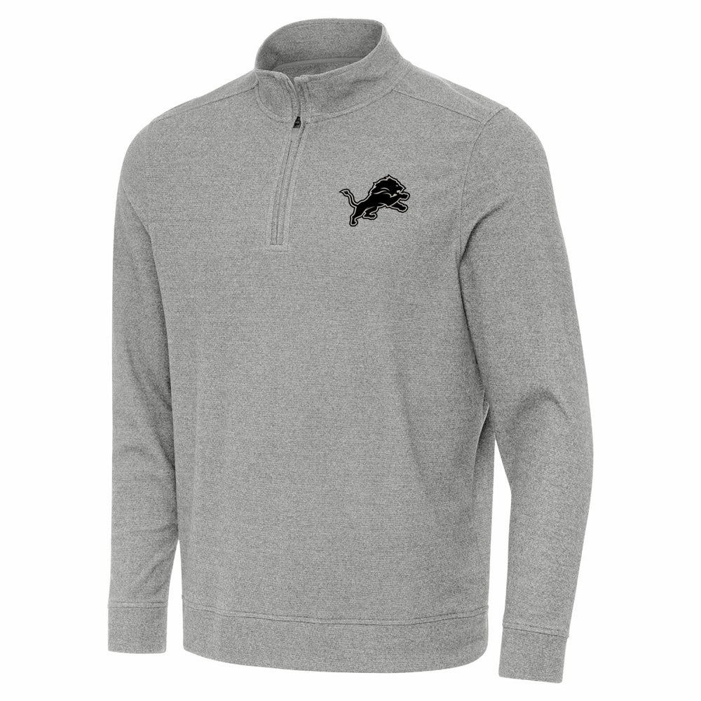 Detroit Lions Antigua Subtle Quarter-Zip Top - Heather Gray Tops