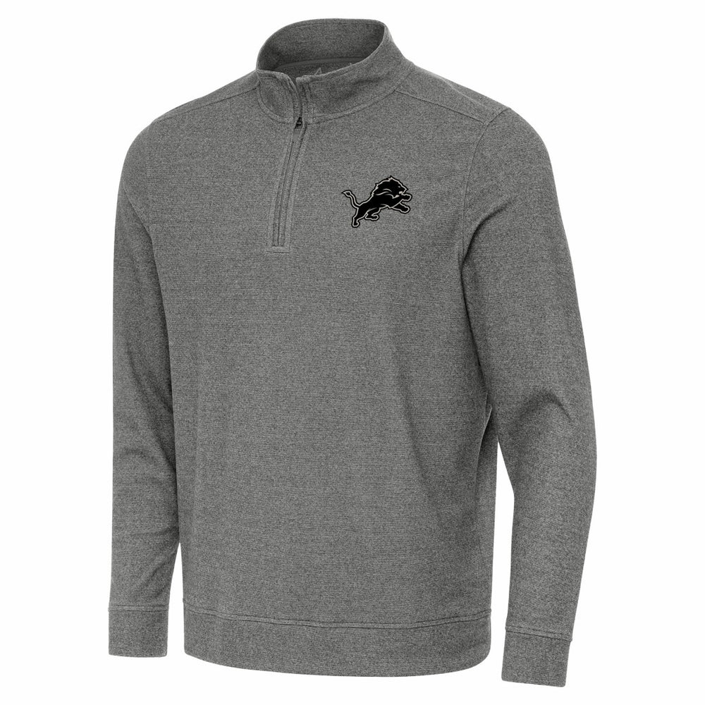 Detroit Lions Antigua Subtle Quarter-Zip Top - Heather Black Tops