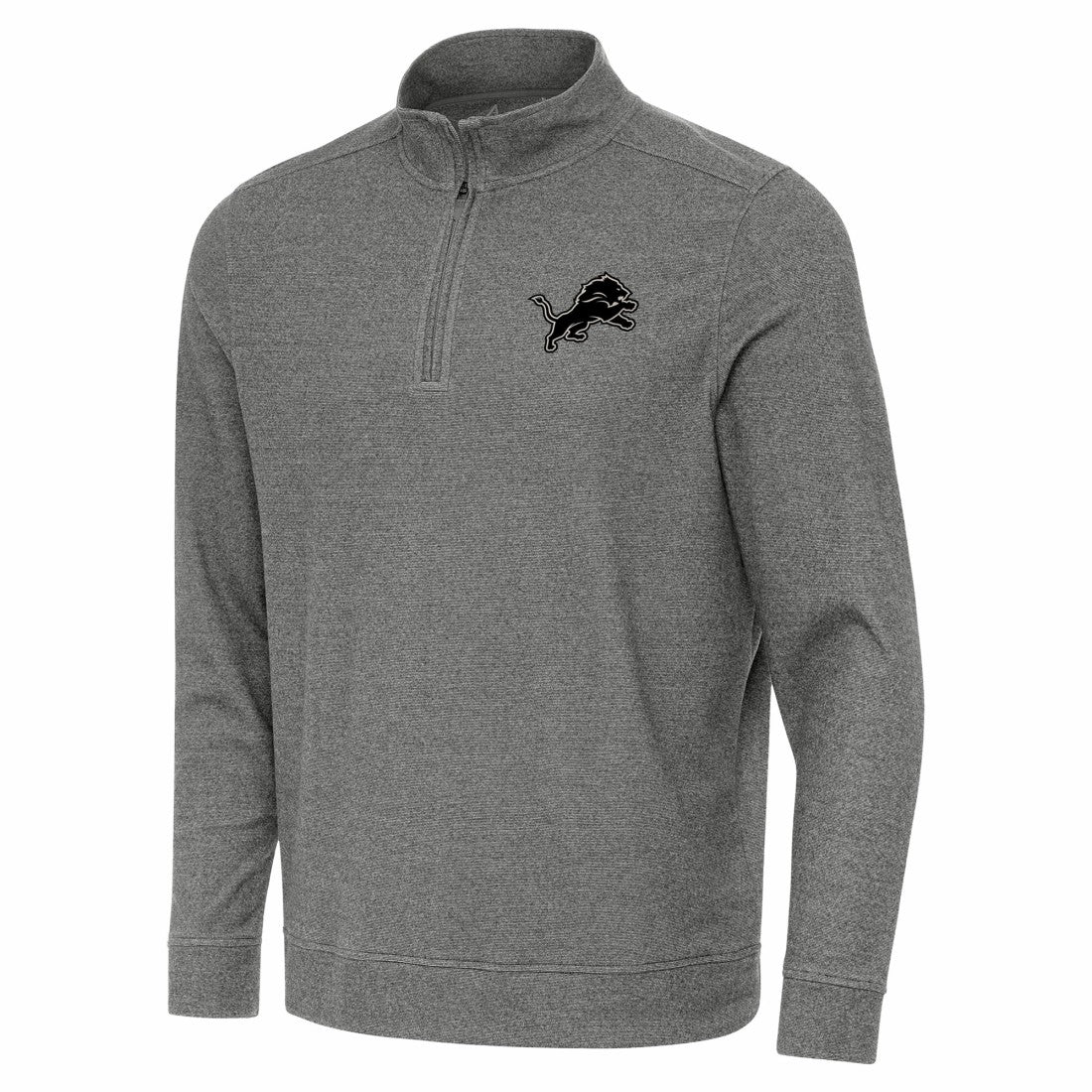 Detroit Lions Antigua Subtle Quarter-Zip Top - Heather Black Tops
