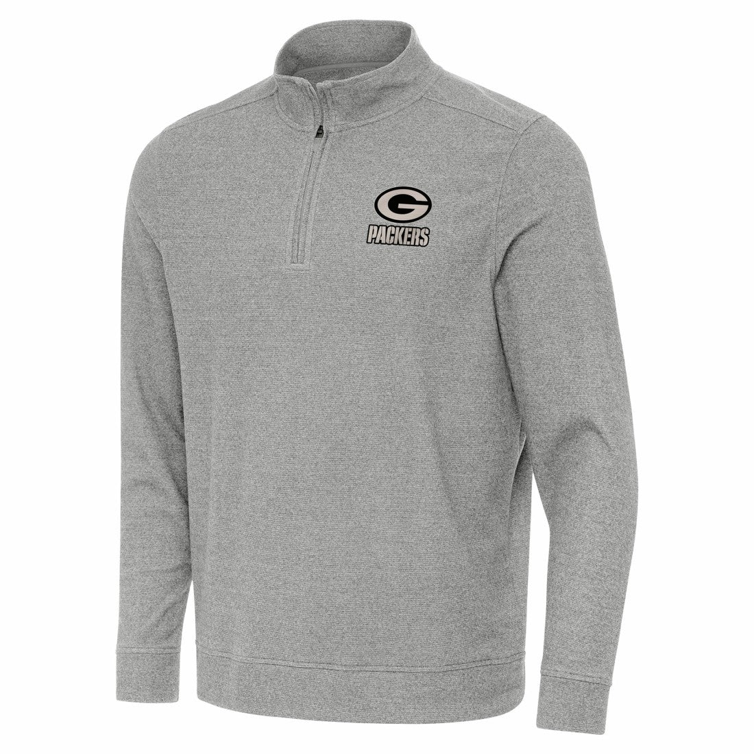 Green Bay Packers Antigua Subtle Quarter-Zip Top - Heather Gray Tops