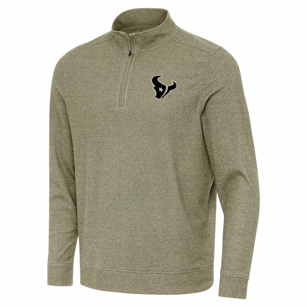 Houston Texans Antigua Subtle Quarter-Zip Top - Heather Olive Tops