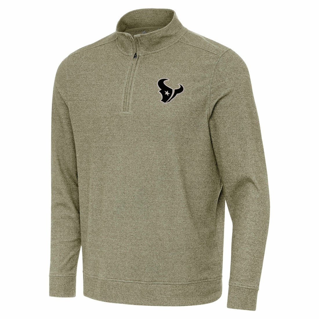 Houston Texans Antigua Subtle Quarter-Zip Top - Heather Olive Tops