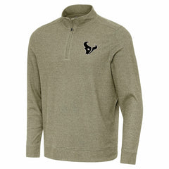 Houston Texans Antigua Subtle Quarter-Zip Top - Heather Olive Tops