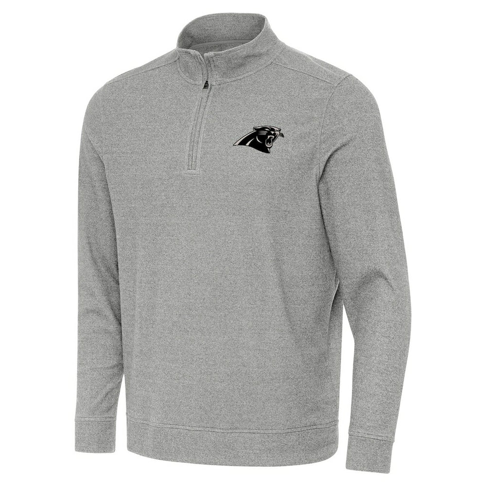 Carolina Panthers Antigua Subtle Quarter-Zip Top - Heather Gray Tops