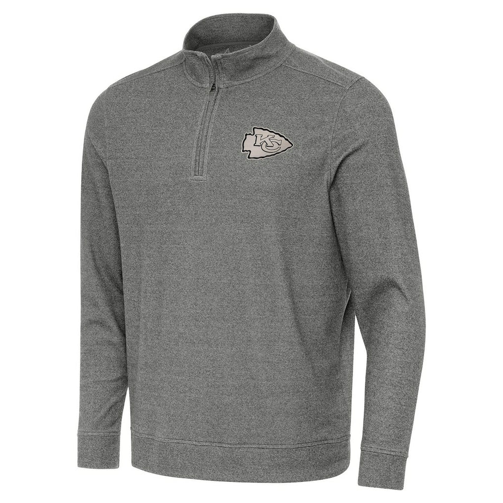 Kansas City Chiefs Antigua Subtle Quarter-Zip Top - Heather Black Tops