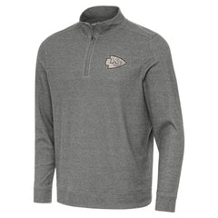 Kansas City Chiefs Antigua Subtle Quarter-Zip Top - Heather Black Tops