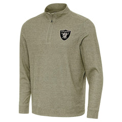 Las Vegas Raiders Antigua Subtle Quarter-Zip Top - Heather Olive Tops