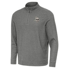 Minnesota Vikings Antigua Subtle Quarter-Zip Top - Heather Black Tops
