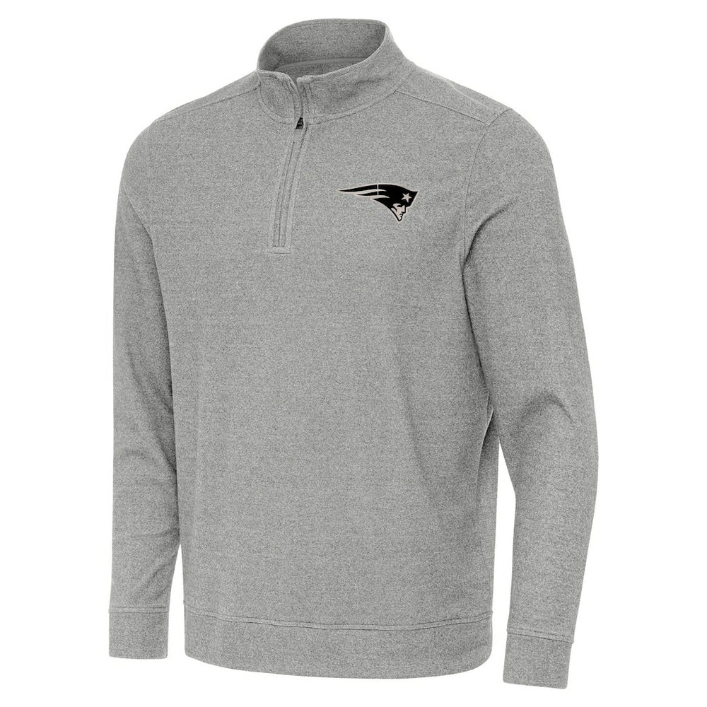 New England Patriots Antigua Subtle Quarter-Zip Top - Heather Gray Tops