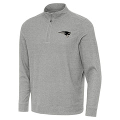 New England Patriots Antigua Subtle Quarter-Zip Top - Heather Gray Tops