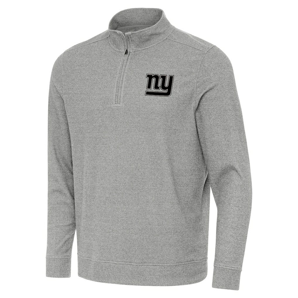 New York Giants Antigua Subtle Quarter-Zip Top - Heather Gray Tops