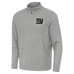 New York Giants Antigua Subtle Quarter-Zip Top - Heather Gray Tops